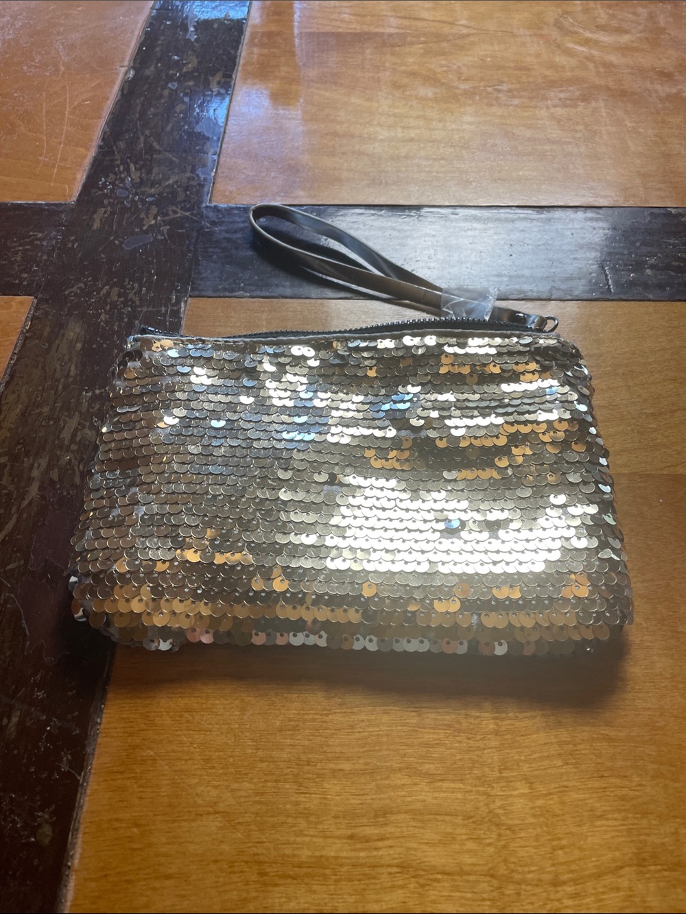 BCBG Generation Sequin Wristlet Clutch - Gold